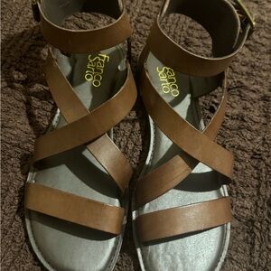 Franco Sarto Chestnut Strappy Sandals